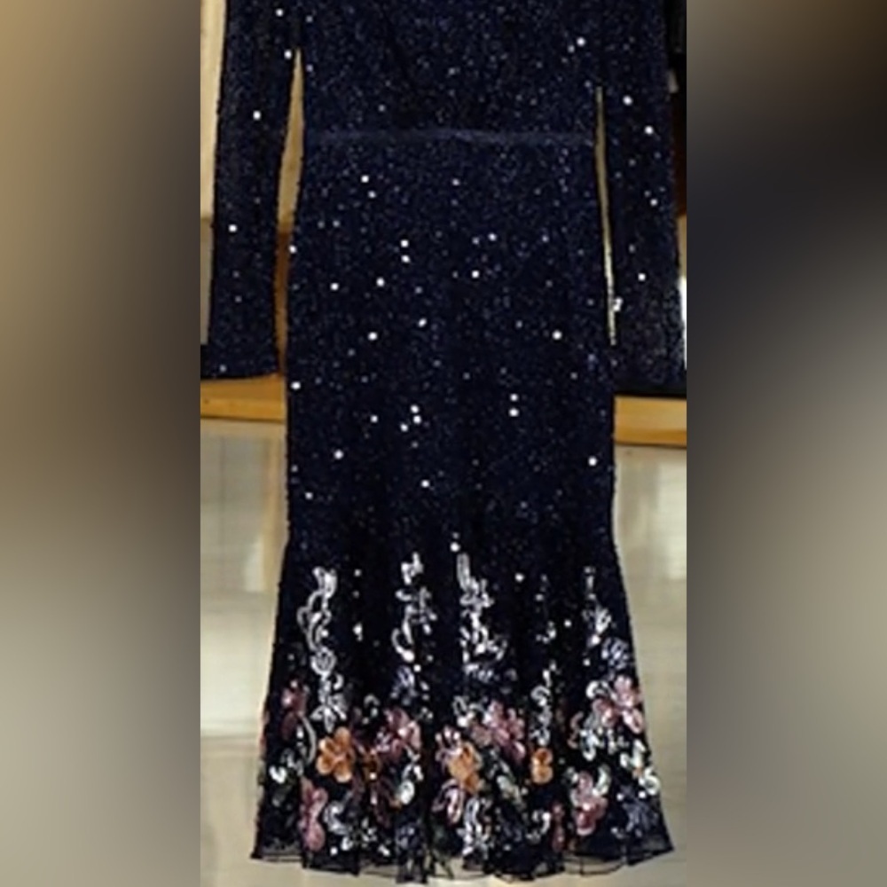 Mac Duggal Wrap Long Sleeve Tea Length Dress s22 - Picture 4 of 5